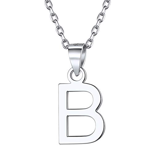 ChicSilver Silber Halskette mit Buchstabe B Anhänger Initiale Kette Alphabet A Anhänger von ChicSilver