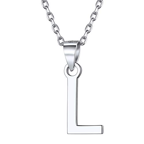 ChicSilver Silber Kette mit Alphabet L Anhänger Damen Anfangsbuchstabe Halskette mit Geschenkebox von ChicSilver