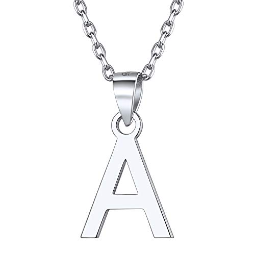 ChicSilver Silber Kette mit Buchstabe A Anhänger Freundschaftskette Partnerkette für Paar Pärchen von ChicSilver