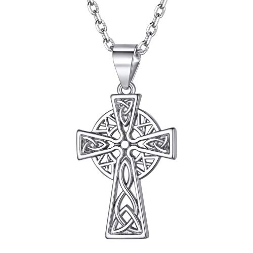 ChicSilver Silber Kreuz Kette mit Keltischer Knot Symbol Celtic Halskette mit Kreuzanhänger für Damen Herren von ChicSilver