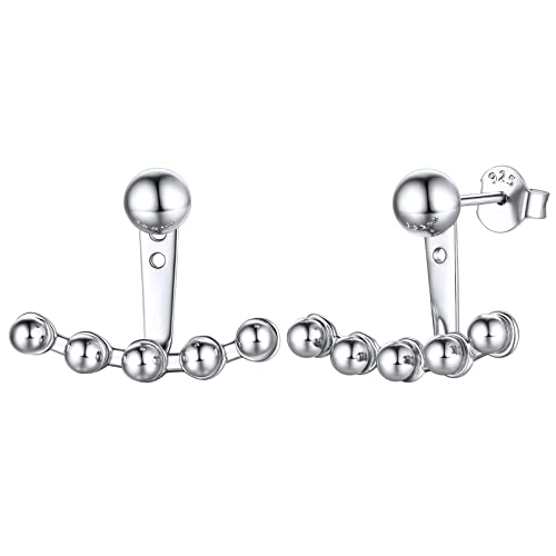 ChicSilver Silber Ohr Nadel Ohrstecker für Damen Frauen 925 Piercing Ohrstecker Trendiger Jacket Ohrklemme Ohrring mit Geschenkebox für Freundin Ehefrau Schwester von ChicSilver
