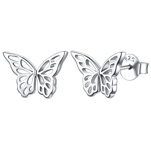 ChicSilver Silber Schmetterling Ohrstecker für Damen Mädchen 925 Trendiger Schmetterling Ohrschmuck mit Geschenkebox für Weihnachten Valentinstag Verlorbung von ChicSilver