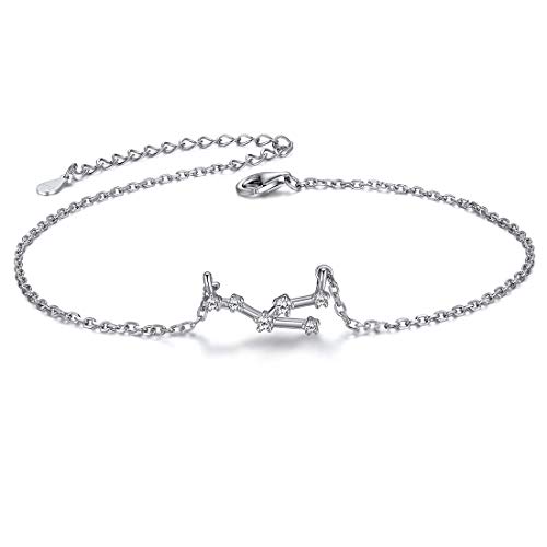 ChicSilver Silber Sternzeichen Fußkettchen Stier Anhänger 22cm Damenkette für Paar Pärchen von ChicSilver