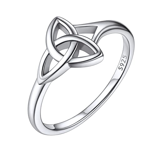 ChicSilver Silber Trinity Knot Ring für Damen Mädchen Irischer Keltischer Knot Ring in Ringgröße 15.3 Promise Ehering Trauring Hochzeitsring Verlorbungsring für Valentinstag Hochzeit von ChicSilver
