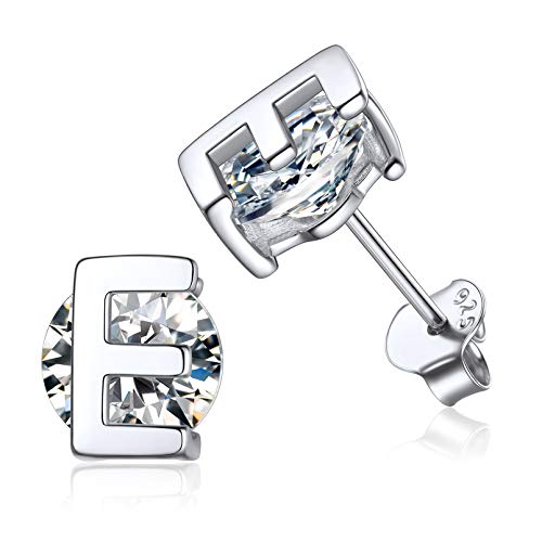ChicSilver Silber Zirkonia Ohrstecker Buchstabe Letter E Ohrstecker mit Geschenkebox Wunschöne Ohrstecker von ChicSilver