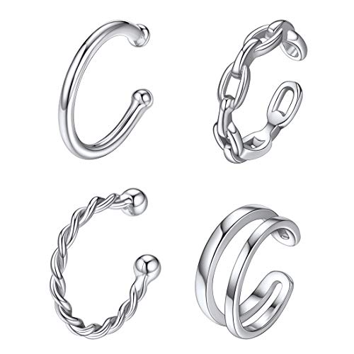 ChicSilver Silber Ohr Manschette Linie Ohrclip Verdrehte Ohrmanschette Damen Paar Ohrstecker an jeden Tag Party von ChicSilver