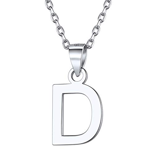 ChicSilver Silberkette mit Buchstabe D Anhänger Initiale Partnerkette mit Alphabet Anhänger für Damen Frauen von ChicSilver