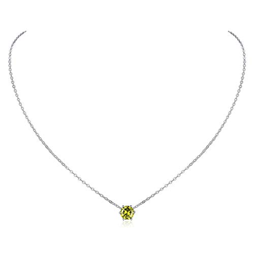 ChicSilver Silberkette mit Geburssteine Peridot Zirkonia Damen Rundeanhänger für Ihre Lieblingsmensch von ChicSilver