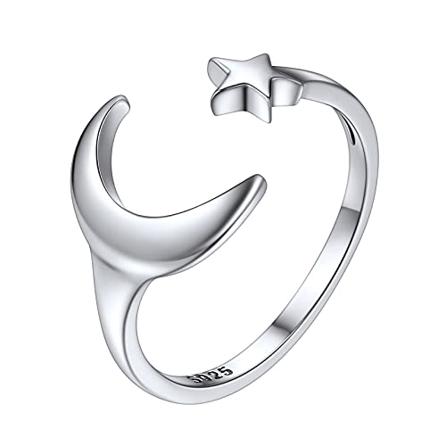 ChicSilver Stern und Mond Zehenring für Damen Mädchen 925 Silber Fußring mit Geschenkebox für Freundin Ehefrau Model von ChicSilver