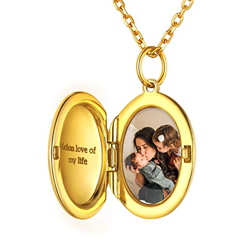 ChicSilver Silber Medaillon zum öffnen, 925 Ovale Fotokette für Damen Mädchen, Personalisierter Amulett mit Geschenkebox für Geburtstag Valentinstag von ChicSilver