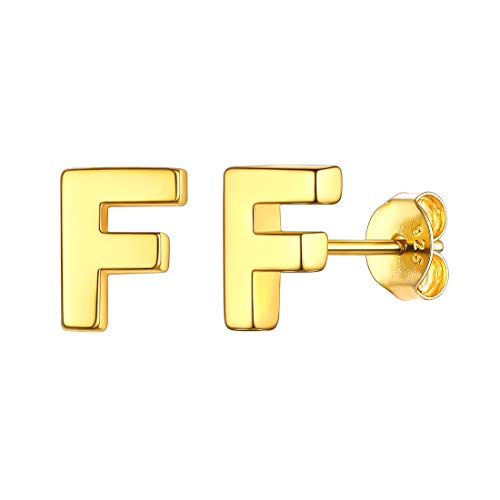 ChicSilver Vergoldet buchstabe f ohrstecker Damen Alphabett Ohrringe mit Geschenkebox für Kinder und Jugendlichen von ChicSilver