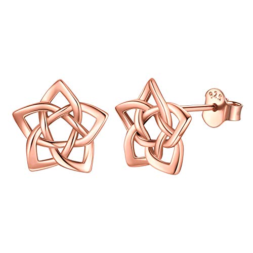 ChicSilver damen Rosegold Ohrstecker Keltischer Knot Ohrstecker mädchen ohrstecker mit Geschenkebox für Braut Brautjungfer Model von ChicSilver