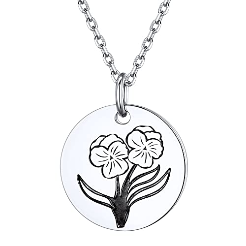 ChicSilver damen Silber Kette mit Geburtsblume Gänseblümchen Anhänger Gänseblümchen Kette Partnerkette Freundschaftskette von ChicSilver