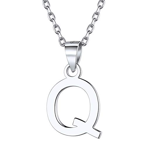 ChicSilver feine Kette mit Buchstabe Q Anhänger Silber Halskette Damen für Jeden Tag Party von ChicSilver