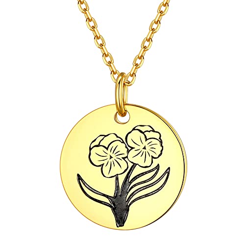 ChicSilver goldene Gartennelke Halskette damen Geburtsblume Halskette 45cm+5cm Verlängerung mit Schmuckbox für Freundin Ehefrau von ChicSilver