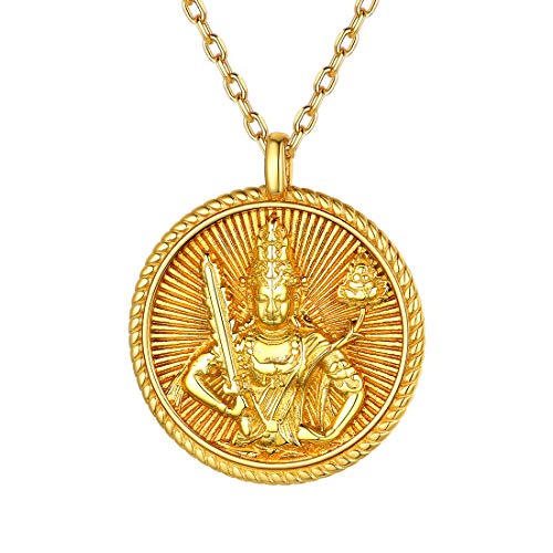 ChicSilver vergoldet Buddismus Talisman Medaillon Akasagarbha Buddhas Anhänger Damen Herren Schutzpatron Anhänger für Damen mädchen von ChicSilver