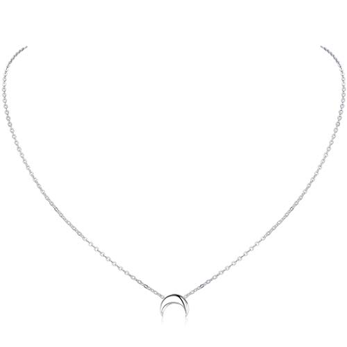 ChicSilver Silber Kette für Damen Mädchen, 925 Sterling Silber Mondanhänger mit Rolokette, Charm Minimalisitischer Schmuck für Valentinstag Geburtstag Muttertag ChicSilver Silber Kette für Damen Mädchen, 925 Sterling Silber Mondanhänger mit Rolokette, Charm Minimalisitischer Schmuck für Valentinstag Geburtstag Muttertag von ChicSilver