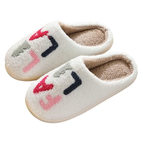 ChicSoleil Weihnachten Rentier Hausschuhe Winter Damen，Herren Plüsch Pantoffeln，Weihnachtsmann Cozy Warme Slippers,Lustige Geschenke for Weihnachten von ChicSoleil