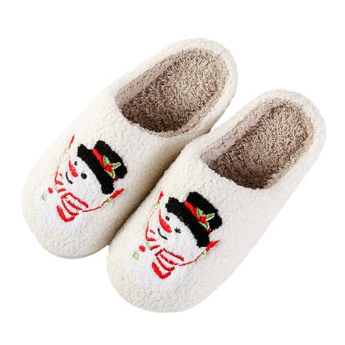 ChicSoleil Weihnachten Rentier Hausschuhe Winter Damen，Herren Plüsch Pantoffeln，Weihnachtsmann Cozy Warme Slippers,Lustige Geschenke for Weihnachten von ChicSoleil