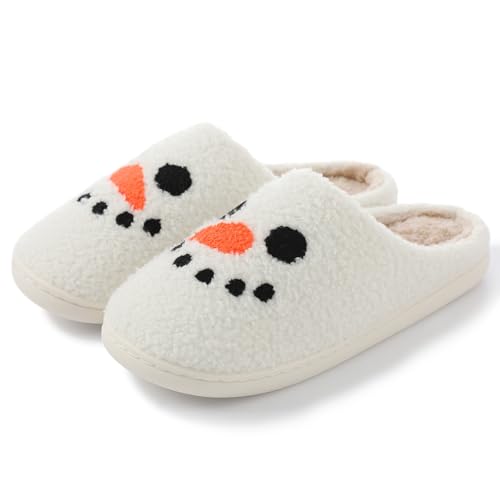 ChicSoleil Weihnachten Rentier Hausschuhe Winter Damen，Herren Plüsch Pantoffeln，Weihnachtsmann Cozy Warme Slippers,Lustige Geschenke for Weihnachten von ChicSoleil