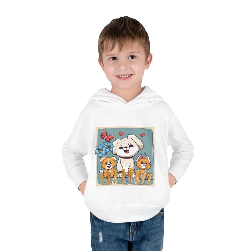 Kleinkind Fleece Hoodie Mit Glücklichen Hunden Design, Kinder Tier Print Sweatshirt, Lustiger Welpen Pullover, Kinderhundeliebhaber Geschenk von ChicVelvet
