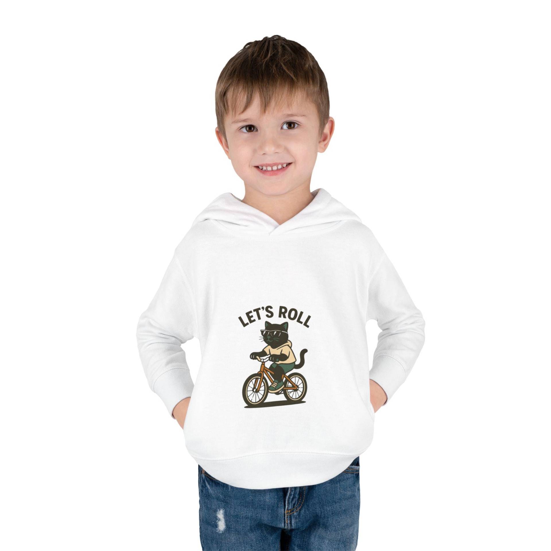 Kleinkind Pullover Fleece Hoodie, Kinder Kapuzen-Sweatshirt, Niedlicher "Let's Roll' Pullover, Tierliebhaber Oberbekleidung von ChicVelvet