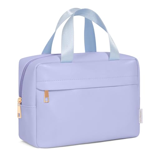 Chicvessel Schminktasche Damen Makeup Tasche mit FäChern Groß Reise Kosmetiktasche füR Handtasche wasserdichte Kosmetik Tasche Blau von ChicVessel