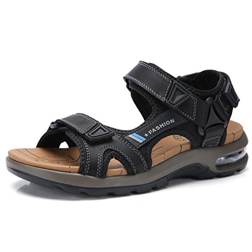 ChicWind Herren Sport-Sandalen Air Cushion Knöchelriemen Outdoor Strand Wandern Sandalen, Schwarz (schwarz), 45 EU von ChicWind