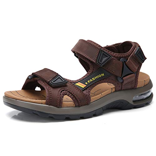 ChicWind Herren Sport Sandalen Luftpolster Knöchelriemen Outdoor Strand Wandern Sandalen, Dunkelbraun, 46 EU von ChicWind