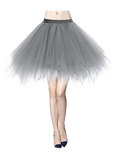 ChicWind Karneval Damen 80er Puffy TAllrock TAtA RAcke TAll Petticoat(MEHRWEG), Grau, S-L von ChicWind