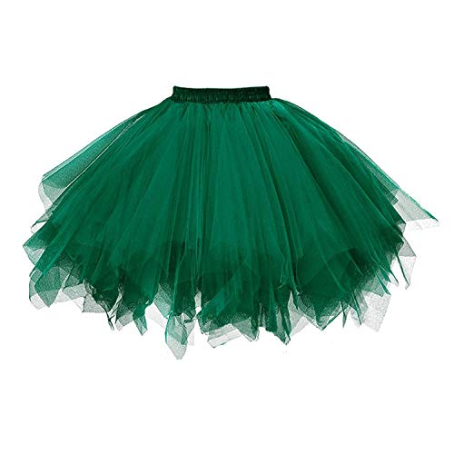 Karneval Damen 80er àœbergröße Grün Puffy Tüllrock Tütü Röcke Tüll Petticoat(MEHRWEG), Schwärzlich Grün, XL/XXL/XXXL von ChicWind