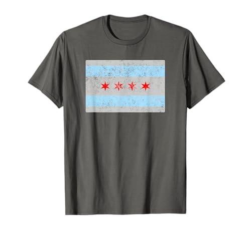 Vintage Chicago Flagge Souvenir Illinois für Männer Frauen Kinder T-Shirt von Chicago Flag shirts Chicago Illinois IL Pride