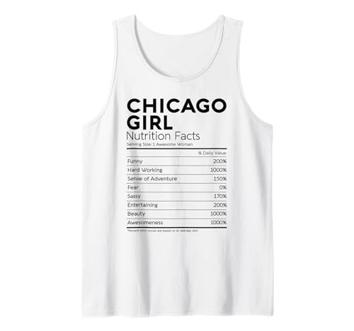 Chicago Girl Nährwertangaben, Lustiges Deep Dish für Frauen aus Illinois Tank Top von Chicago Nutrition Facts