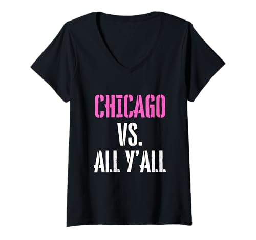 Damen Chicago gegen. Ihr alle seid altmodischer Chicago-Slang T-Shirt mit V-Ausschnitt Damen Chicago gegen. Ihr alle seid altmodischer Chicago-Slang T-Shirt mit V-Ausschnitt von Chicago Rules T-Shirt