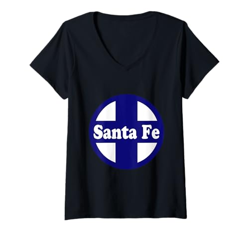Damen Klassisches Santa Fe-Logo T-Shirt mit V-Ausschnitt Damen Klassisches Santa Fe-Logo T-Shirt mit V-Ausschnitt von Chicago Trains