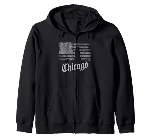 Chicago Tshirt Männer Frauen CG Illinois Il Vintage Retro Kapuzenjacke von Chicago Tshirt Männer Frauen Illinois Il Retro CG