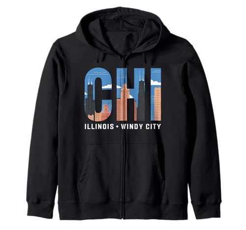 Chicago Tshirt Männer Frauen CG Illinois Il Vintage Retro Kapuzenjacke von Chicago Tshirt Männer Frauen Illinois Il Retro CG