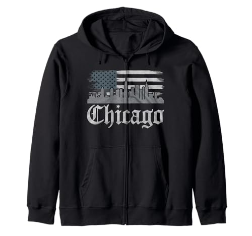 Chicago Tshirt Männer Frauen CG Illinois Il Vintage Retro Kapuzenjacke von Chicago Tshirt Männer Frauen Illinois Il Retro CG