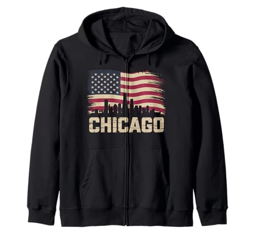 Chicago Tshirt Männer Frauen CG Illinois Il Vintage Retro Kapuzenjacke von Chicago Tshirt Männer Frauen Illinois Il Retro CG