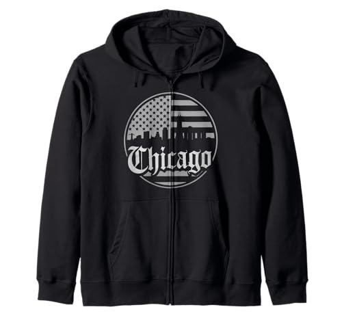 Chicago Tshirt Männer Frauen CG Illinois Il Vintage Retro Kapuzenjacke von Chicago Tshirt Männer Frauen Illinois Il Retro CG