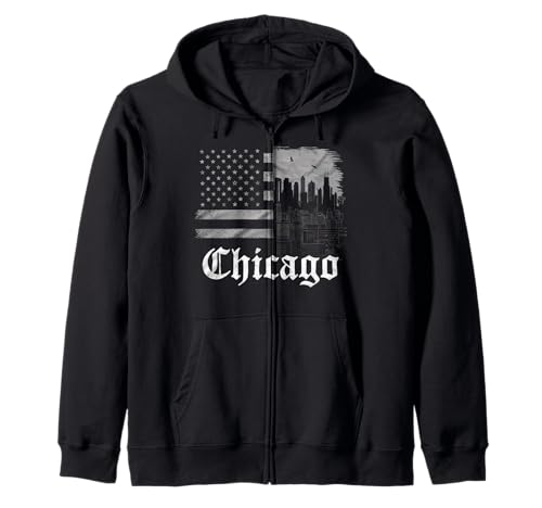 Chicago Tshirt Männer Frauen CG Illinois Il Vintage Retro Kapuzenjacke von Chicago Tshirt Männer Frauen Illinois Il Retro CG