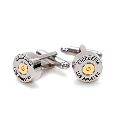 1 Paar Premium Manschettenknöpfe Patrone Cufflinks f. Umschlagmanschette Manschette Business Jackett Sakko Shirt Smoking Black Tie Jagd Jäger Bullet Abendgarderobe Gesellschaftskleidung von Chiccheria