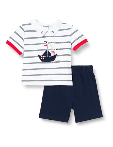 Chicco, Babyset met Stijlvol T-shirt en Shorts, met Knopen op de Achterkant, met Moderne en Trendy Grafische Prints, van Katoen, Machinewasbaar, 0-24 Maanden, Entworfen in Italien von Chicco