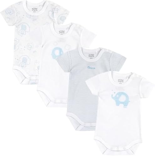 Chicco, Body für Neugeborene, Set von 4 Kurzarm-Bodys aus 100% Baumwolle, Unisex Baby und Mädchen 0-24 Monate, Designed in Italy von Chicco