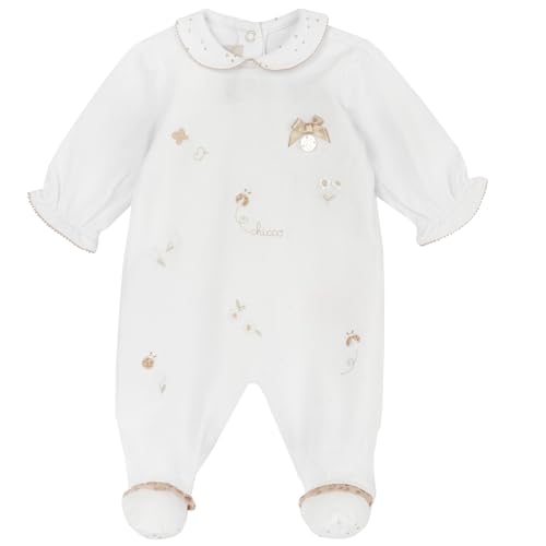 Chicco, Overall Mit Rückenöffnung, Baby - Mädchen, Bianco, 12M, Design in Italien von Chicco