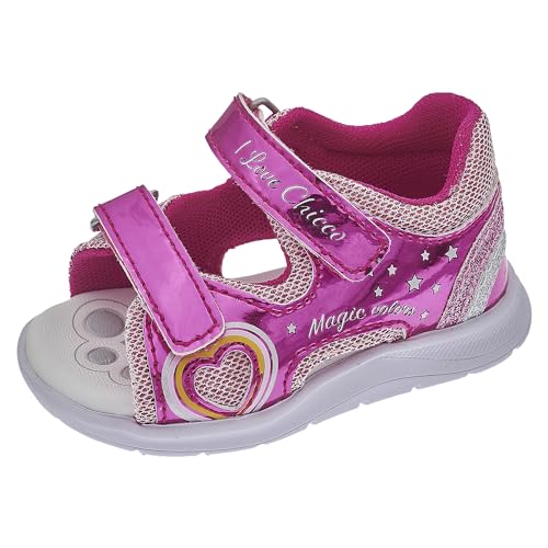 Chicco, Sandalen met Dubbele Klittenband Fuchsia, Comfortabel, Lichtgewicht, Flexibel en Atmungsaktive, Mädchen, Entworfen in Italien von Chicco