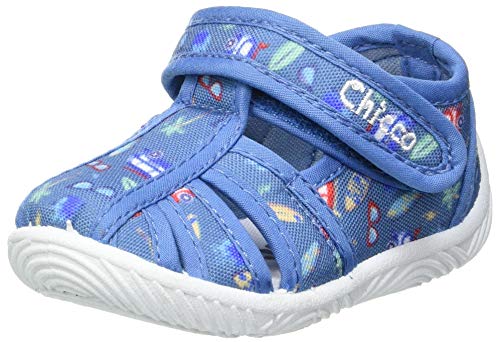 Chicco, Pantoffels met Handige Klittenband, Comfortabel, Licht, Flexibel en Atmungsaktive, Unisex Kinder, Azurblau, 20 EU, Design in Italien von Chicco