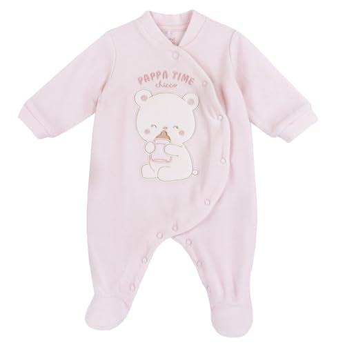 Chicco, Baby Strampler Mädchen, mit praktischer Frontöffnung mit Knöpfen, aus warmem und weichem Chenille, maschinenwaschbar, Babykleidung Mädchen 0-24 Monate, Neugeborenen Geschenk Idee von Chicco