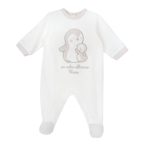 Chicco, Baby Strampler für Jungen und Mädchen, mit praktischer Öffnung am Rücken und im Schritt mit Knöpfen, aus weichem Chenille, Babykleidung 0-24 Monate, Geschenkidee zur Geburt von Chicco