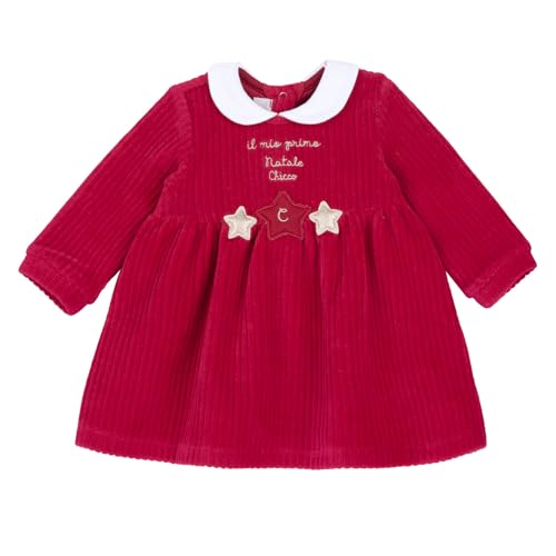 Chicco, Weihnachtskleid Mädchen und Baby, mit bequemer Öffnung am Rücken, aus warmem und weichem Stoff, maschinenwaschbar, Kleidung Mädchen und Baby, Geschenkidee Mädchen, Entworfen in Italien von Chicco